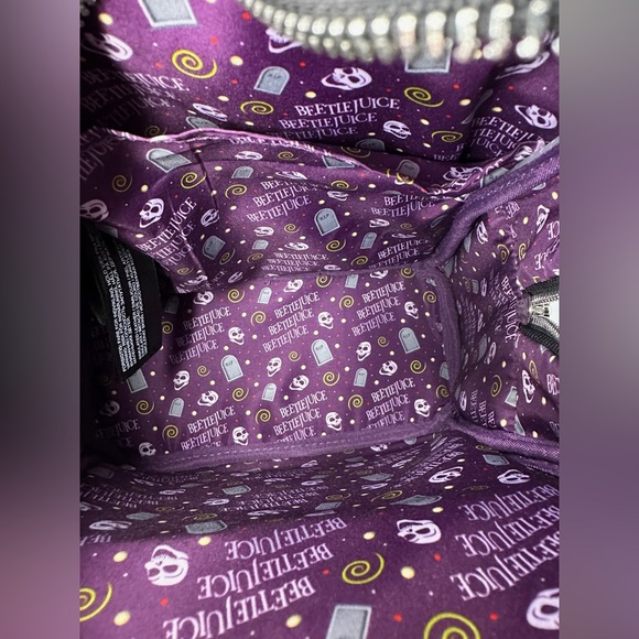 Loungefly Beetlejuice Icons Vegan Leather Mini Backpack & Wallet Set -NWT - Picture 6 of 13